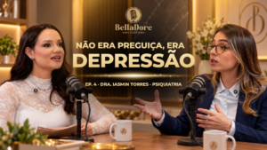 Dra. Iasmin Torres, psiquiatra em Sinop, durante o BellaDore Cast